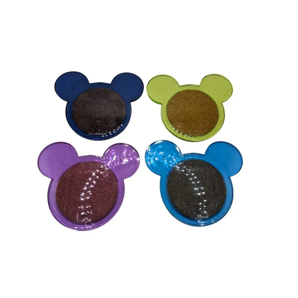 Disney  Mickey Mouse Ears Acrylic Lucite Coasters Set of 4 Colors